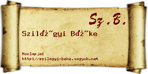 Szilágyi Béke névjegykártya