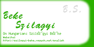 beke szilagyi business card